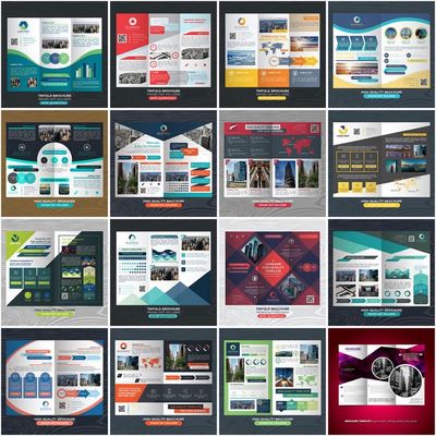 【企業必備】59套三折頁矢量設計素材 高效呈現產品與服務魅力